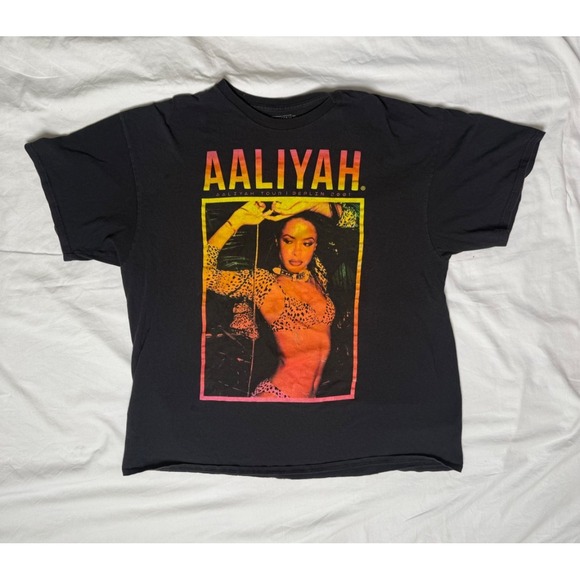 Aaliyah - Aaliyah Tour Berlin 2001 - Vintage Black Shirt - XL (Worn) - Picture 1 of 7